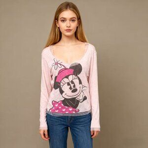 Disney Parks Authentic Sheer Long Sleeve Minnie Mouse Shirt- XXL (NWT)